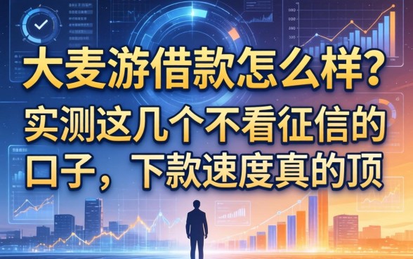 大麦游借款怎么样？实测这几个不看征信的口子，下款速度真的顶