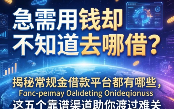 急需用钱却不知道去哪借？揭秘常规的借款平台都有哪些，这五个靠谱渠道助你渡过难关