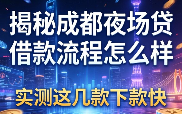 揭秘成都夜场贷借款流程怎么样，实测这几款下款快