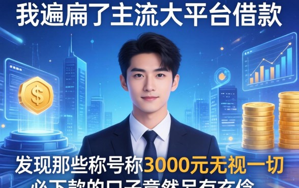 我翻遍了主流大平台借款，发现那些号称3000元无视一切必下款的口子竟然另有玄机