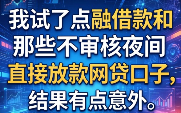 我试了点融借款和那些不审核夜间直接放款的网贷口子，结果有点意外