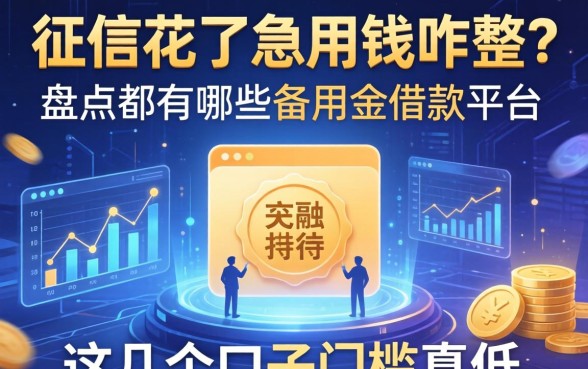 征信花了急用钱咋整？盘点都有哪些备用金借款平台，这几个口子门槛真低