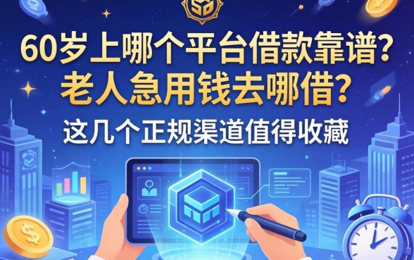 60岁以上哪个平台借款靠谱？老人急用钱去哪借？这几个正规渠道值得收藏