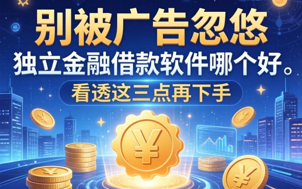 别被广告忽悠：独立金融借款软件哪个好，看透这三点再下手