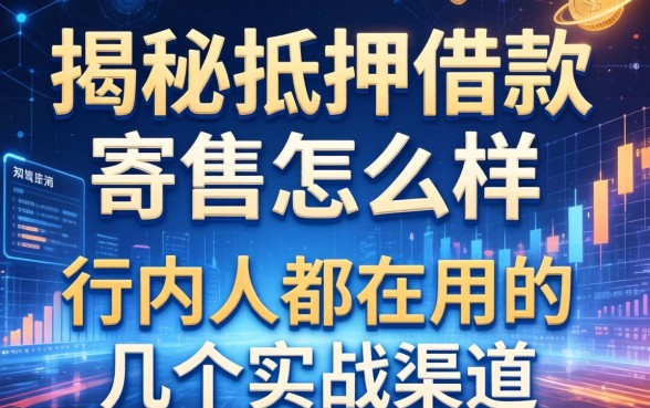 揭秘抵押借款寄售怎么样：行内人都在用的几个实战渠道