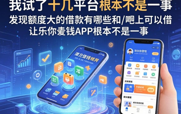 我试了十几个平台，发现额度大的借款有哪些和手机上可以借钱的app根本不是一回事