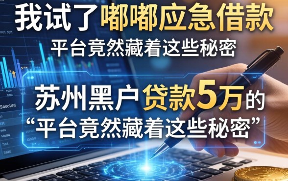 我试了嘟嘟应急借款，发现苏州黑户贷款5万的平台竟然藏着这些秘密