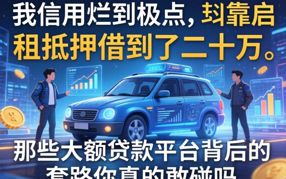 我信用烂到极点却靠房租抵押借到了二十万，那些大额贷款平台背后的套路你真的敢碰吗