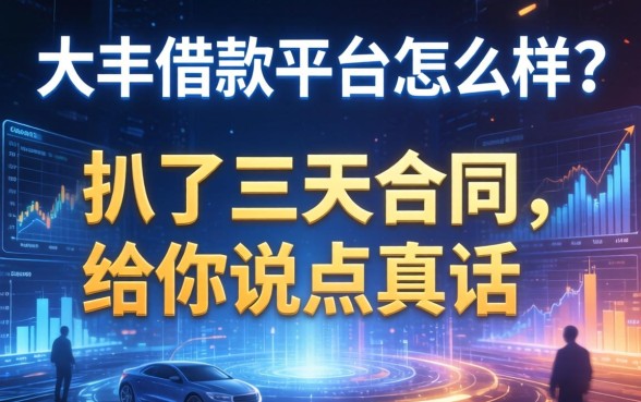 大丰借款平台怎么样？我扒了三天合同，给你说点真话