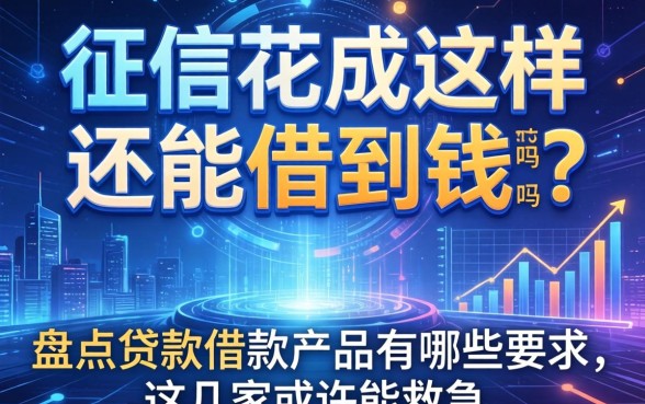 征信花成这样还能借到钱吗？盘点贷款借款产品有哪些要求，这几家或许能救急