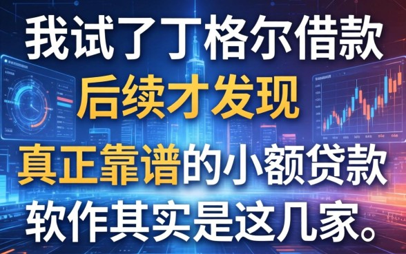 我试了丁格尔借款后续才发现，真正靠谱的小额贷款软件其实是这几家