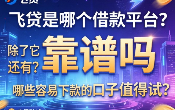 飞贷是哪个借款平台？靠谱吗？除了它还有哪些容易下款的口子值得试？