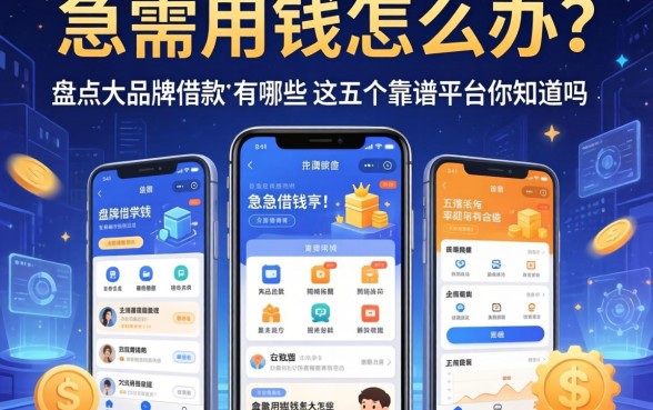 急需用钱怎么办？盘点大品牌借款软件有哪些，这五个靠谱平台你知道吗？
