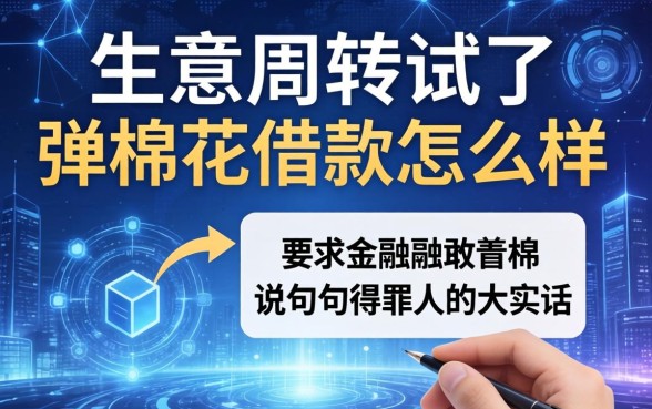 生意周转试了弹棉花借款怎么样，说几句得罪人的大实话