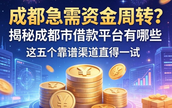 成都急需资金周转？揭秘成都市借款平台有哪些，这五个靠谱渠道值得一试
