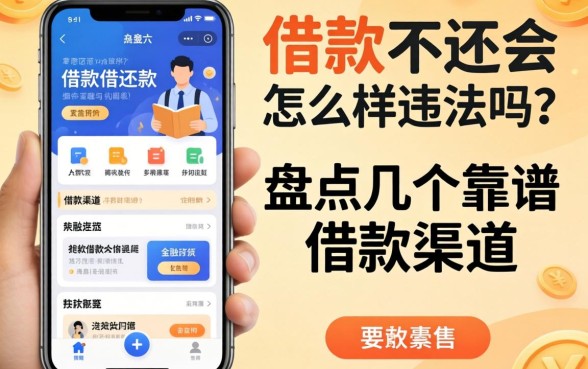 app上借款不还会怎么样违法吗？盘点几个靠谱的借款渠道