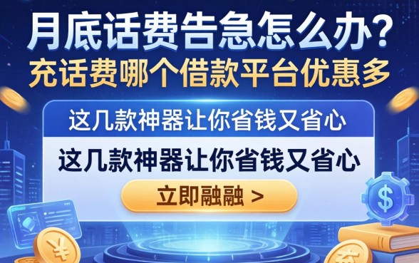 月底话费告急怎么办？充话费哪个借款平台优惠多？这几款神器让你省钱又省心
