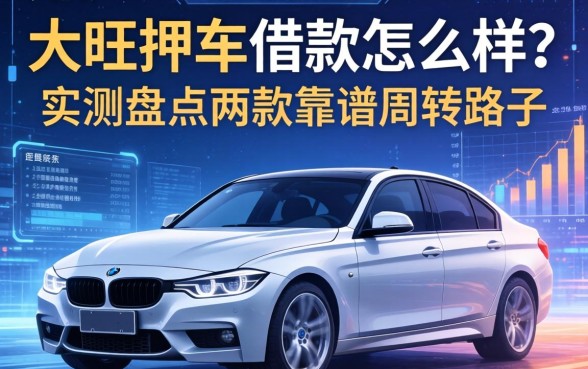 大旺押车借款怎么样？实测盘点两款靠谱周转路子