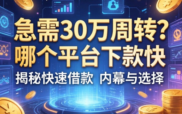 急需30万周转？哪个平台下款快？揭秘快速借款的内幕与选择