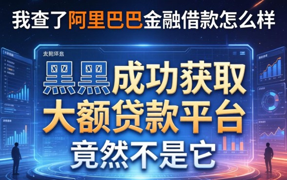 我查了阿里巴巴金融借款怎么样，发现黑户成功获取大额贷款的平台竟然不是它