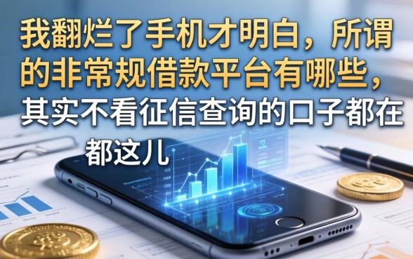 我翻烂了手机才明白，所谓的非常规借款平台有哪些，其实不看征信查询的口子都在这儿