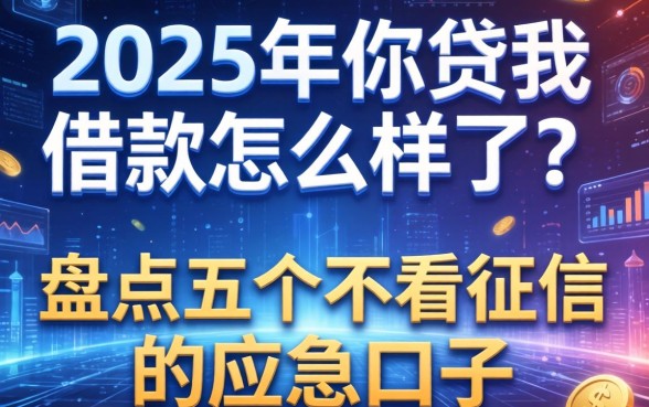 2025年你贷我借款怎么样了?盘点五个不看征信的应急口子