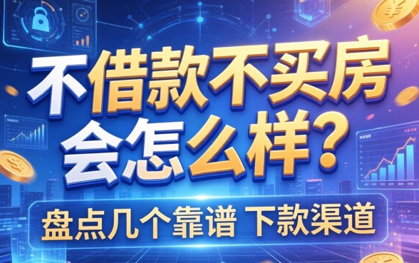 不借款不买房会怎么样吗？盘点几个靠谱的下款渠道