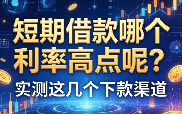 短期借款哪个利率高点呢？实测这几个下款渠道