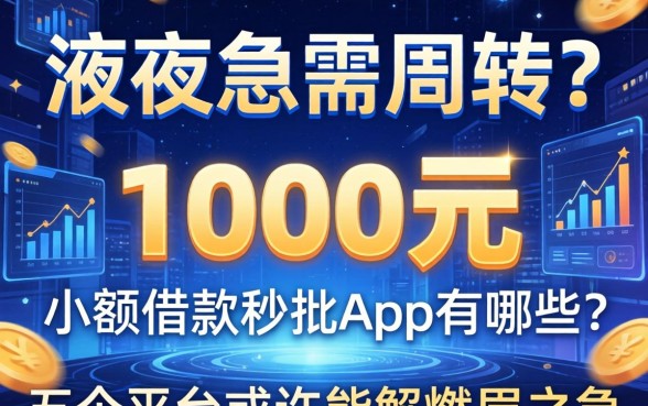 深夜急需周转？1000元小额借款秒批app有哪些？这五个平台或许能解燃眉之急
