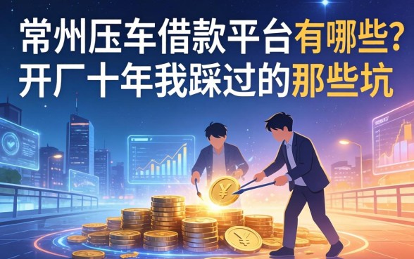 常州压车借款平台有哪些？开厂十年我踩过的那些坑