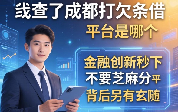 我查了成都打欠条借款平台是哪个，发现金融创新秒下不要芝麻分的平台背后另有玄机