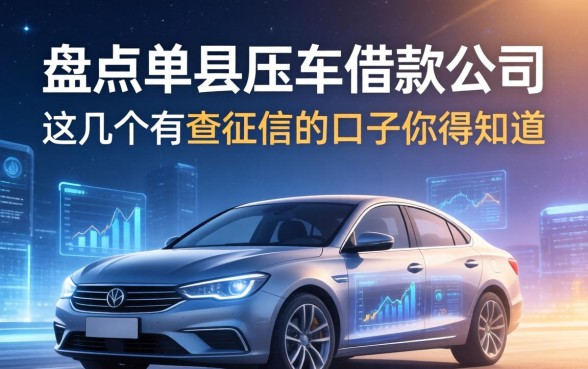 盘点单县压车借款公司有哪些，这几个不查征信的口子你得知道