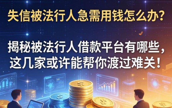 失信被执行人急需用钱怎么办？揭秘被执行人借款平台有哪些，这几家或许能帮你渡过难关！