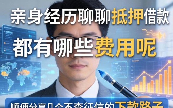 亲身经历聊聊抵押借款都有哪些费用呢，顺便分享几个不查征信的下款路子