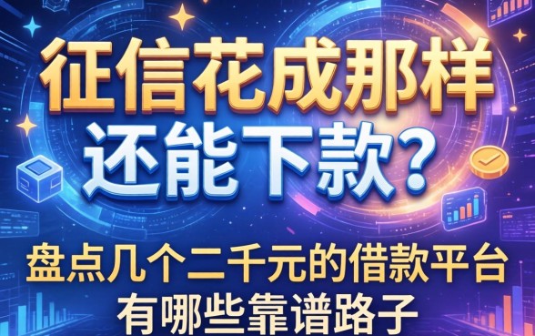征信花成那样还能下款？盘点几个二千元的借款平台有哪些靠谱路子