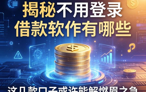 揭秘不用登录借款软件有哪些，这几款口子或许能解燃眉之急