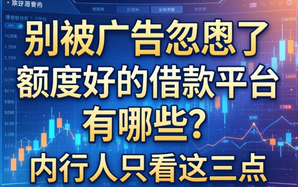 别被广告忽悠了，额度好的借款平台有哪些？内行人只看这三点