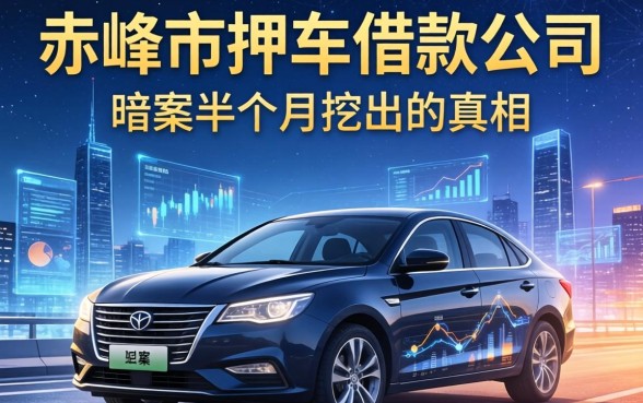 赤峰市押车借款公司有哪些？我暗访半个月挖出的真相