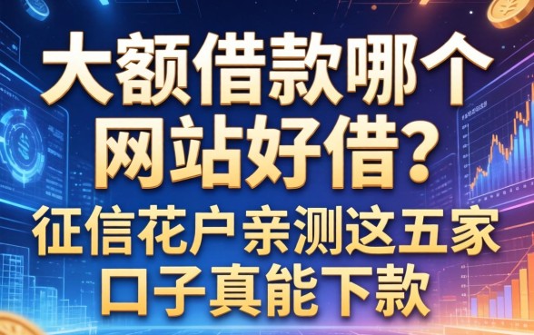 大额借款哪个网站好借？征信花户亲测这五家口子真能下款
