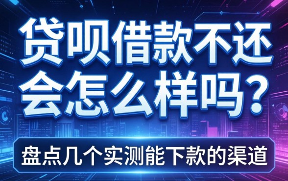 贷呗借款不还会怎么样吗?盘点几个实测能下款的渠道