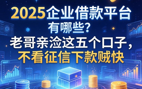2025企业借款平台有哪些？老哥亲测这五个口子，不看征信下款贼快