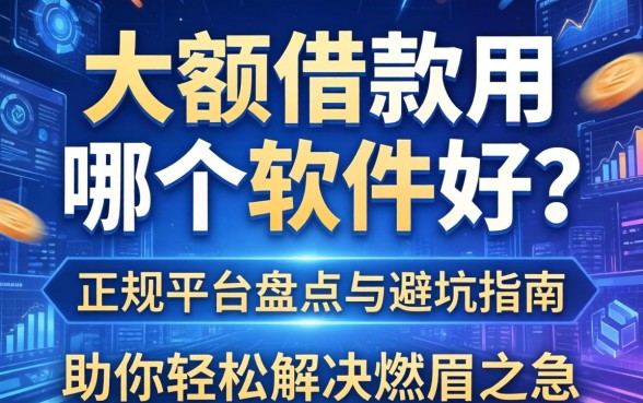 大额借款用哪个软件好？正规平台盘点与避坑指南，助你轻松解决燃眉之急