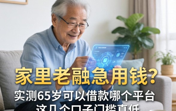 家里老人急用钱？实测65岁可以借款哪个平台，这几个口子门槛真低