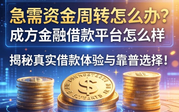 急需资金周转怎么办？成方金融借款平台怎么样？揭秘真实借款体验与靠谱选择