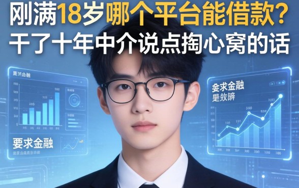 刚满18岁在哪个平台能借款？干了十年中介说点掏心窝的话