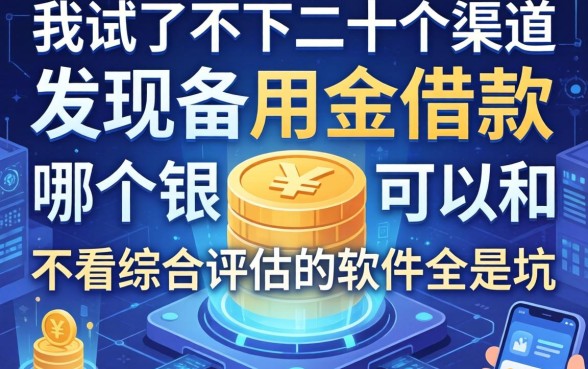 我试了不下二十个渠道，发现备用金借款哪个银行可以和借钱平台不看综合评估的软件全是坑