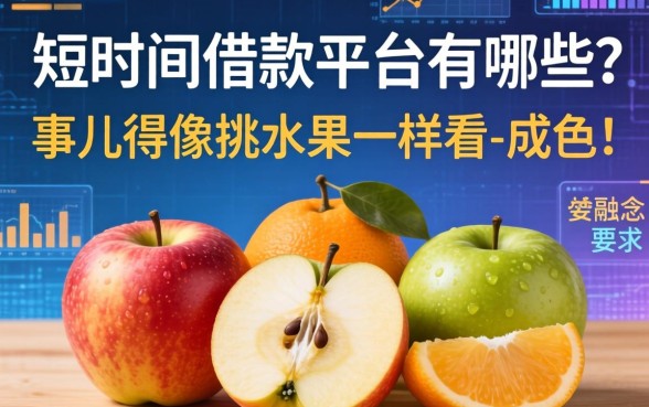 短时间借款平台有哪些？这事儿得像挑水果一样看-成色-