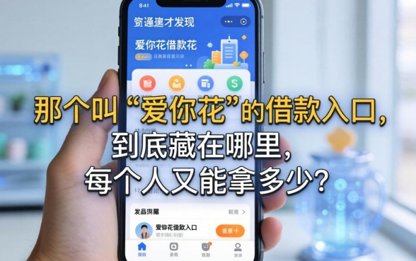 我翻遍了手机才发现，那个叫“爱你花”的借款入口，到底藏在哪里，每个人又能拿多少？
