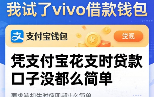 我试了vivo借款钱包，发现凭支付宝花呗贷款的口子没那么简单