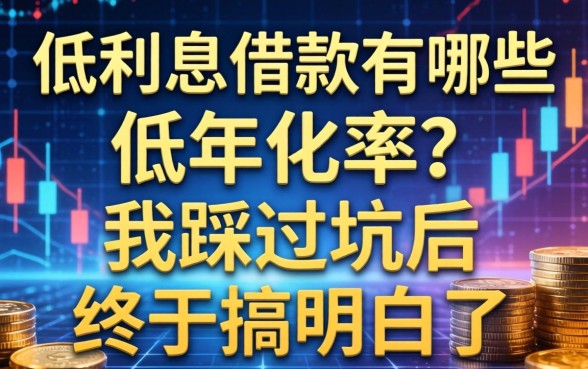 低利息借款有哪些低年化率？我踩过坑后终于搞明白了